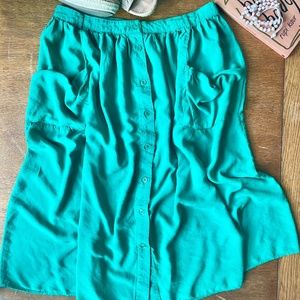 Modcloth | Emerald Green Midi Skirt